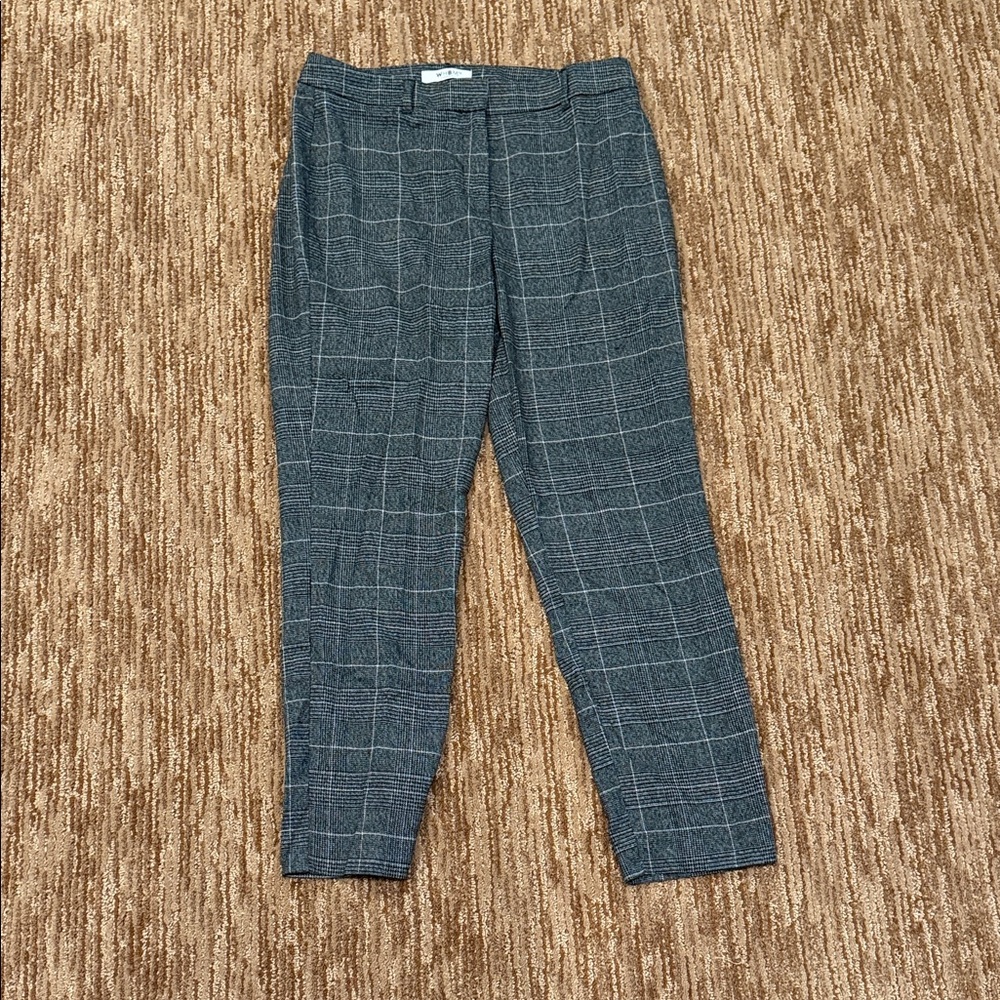 White House Black Market Men's Gray Windowpane Dress Pants